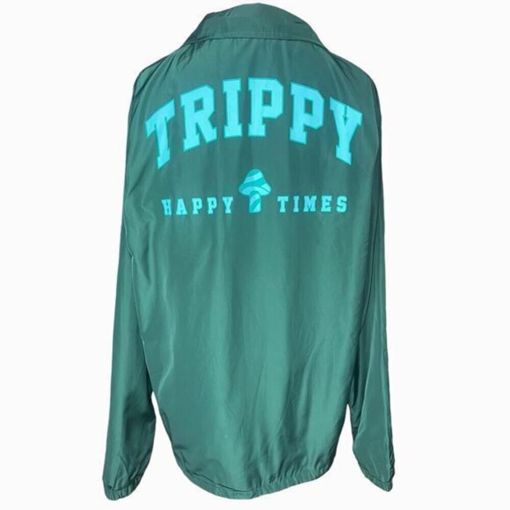 EIGHT EIGHT Trippy Happy Times Green Lined‎ Jacket Size Medium